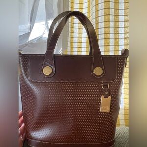 Dooney & Bourke Cabriolet Brown Perforated Leather Tote